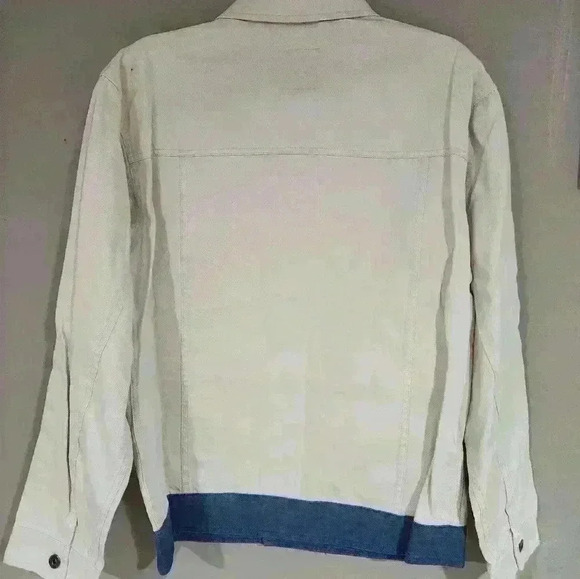 NWT original use denim jacket size medium white and blue - Picture 3 of 3